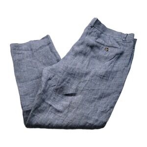 100% Linen Murano Baird McNutt Pants Alex Slim Fit Dress Lightweight Blue
